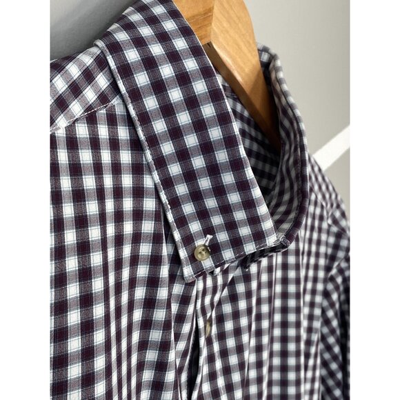 Mizzen + Main Leeward Button Down Shirt Men’s XL Trim Fit Purple Check Gingham - Picture 3 of 16